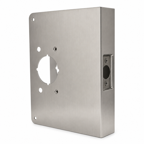 Don-Jo 4550 CW Wrap Around Plate 6-1/2" x 9" for Hospital Push/Pull Latches, 5" Backset, 1-3/4" Door