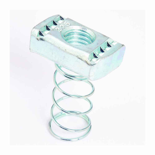 B-Line Eaton series strut channel, nuts, all threaded rod, Steel, Tall channel nuts, Spring nut, Electro-plated zinc, 3/4"-10 Thread size