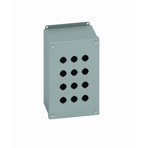 B-Line Eaton series push button enclosures, 10.37" height, 4.25" length, 6.5" width,  12, Hinged cover, PBB enclosure, Surface mounted, Small single d