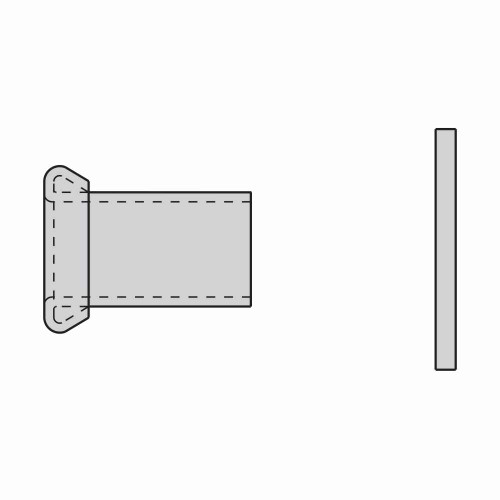 B-Line Eaton series open racks, Nylon, Sleeve washer included, Natural, Used with bolt size 1/2"-13, Length, .48", Nylon headed sleeve kit