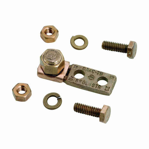 B-Line Eaton grounding lug, 0.7" height, 2" length, 0.5" width, For connection of electric wire to grounding bus, Copper, Copper alloy, Two-hole mecha