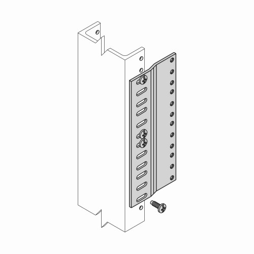 B-Line Eaton series open racks, 11 Gauge steel, Plates, and #12-24 mounting hardware, Mounting spaces: 3, 1/2" Space between racks, Telco gray powde