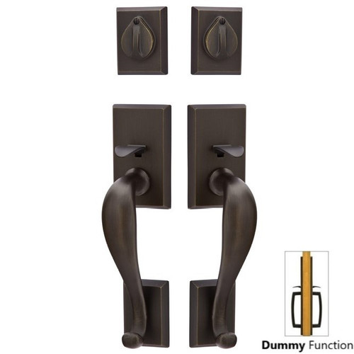 Emtek 455414 Rectangular Sectional Grip by Grip Entrance Handleset - Sandcast Bronze Tubular - Dummy
