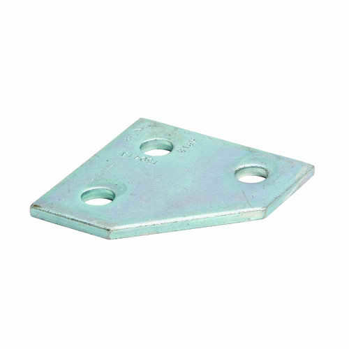 B-Line B135GRN Eaton series strut fittings and accessories, 3.5" Height, 3.5" Length, 1.62" Width, .765lbs, Steel, Flat three hole corner gusset plate, Thickness 1/4 in, DURA GREEN