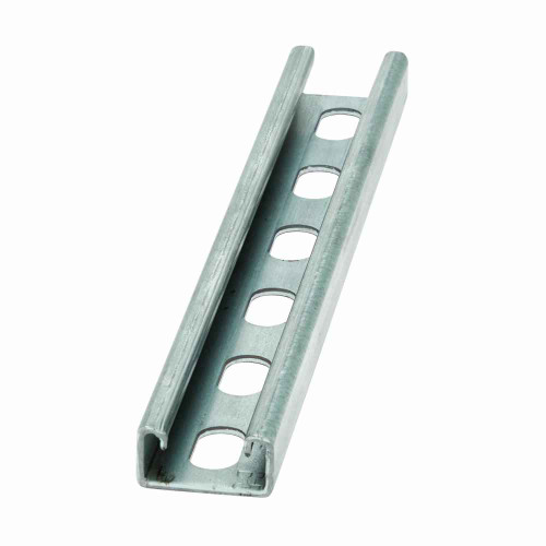 B-Line B52SH-120HDG Eaton series strut channel, .81" channel height, 120" channel length, 1.62" channel width, Steel, 12 Gauge, SH hole pattern, B52 channel type, Hot-dipped galvanized