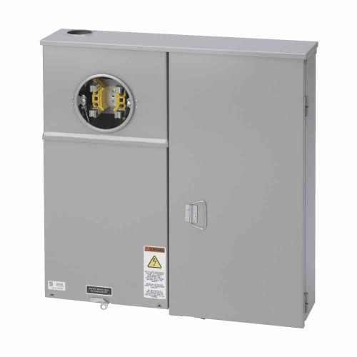 B-Line U214 MTBPL Eaton series meter breakers, 100 A, Test block, Ring type, 3R, ANSI 61 gray painted, 010 kAIC, #6-250 MCM, MCB, Galvanized steel, Surface mount, 7 jaws, 1 position, 3Ø/4W, Overhead feed
