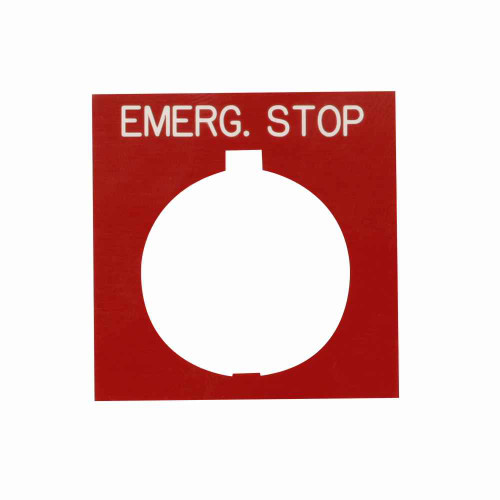 Eaton HT8SP17 HT800 pushbutton legend plate, HT800 series, Watertight and Oiltight Legend Plate, Black, Legend: IN, 30.5 mm