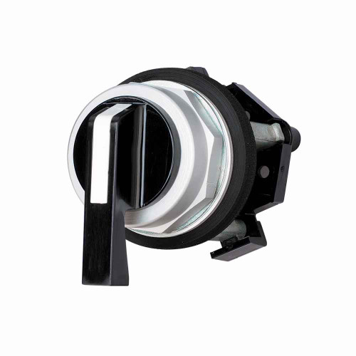 Eaton HT8JPH3A HT800 pushbutton, 30.5 mm, Watertight/Oiltight-HT800, Selector switch unit, NEMA 3, 3R, 4, 4X, 12 and 13, Non-illuminated, Two-position, Maintained, momentary, Black actuator, Lever, Chrome bezel