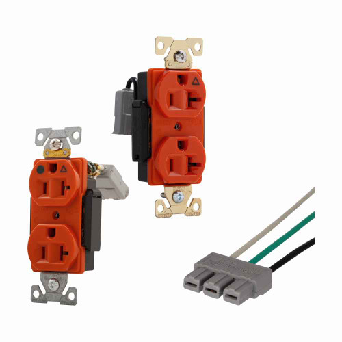 Eaton IG8300GYM ArrowLink hospital grade receptacle, Modular receptacle, 20 A, 125V, Heavy-duty hospital grade, Modular connector, Flush{Z38305}, Two-pole, Duplex, Nylon, Gray, 5-20R, Receptacle{E1412}, 3{Z522}, Duplex{M9318}