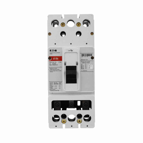 Eaton JD2090 Series C complete molded case circuit breaker, J-frame, JD, Complete breaker, Fixed thermal, fixed magnetic trip type, Two-pole, 90A, 600 Vac, 250 Vdc, 65 kAIC at 240 Vac, 35 kAIC at 480 Vac, 50/60 Hz Eaton JD2090 Series C complete molded case circuit breaker, J-frame, JD, Complete breaker, Fixed thermal, fixed magnetic trip type, Two-pole, 90A, 600 Vac, 250 Vdc, 65 kAIC at 240 Vac, 35 kAIC at 480 Vac, 50/60 Hz