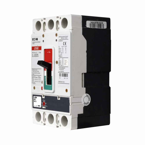 Eaton JGH2225FAG Series G MCCB: JG Frame, 225A, Two-pole, 600V, 100 kAIC at 240V, 70 kAIC at 415V, 65 kAIC at 480V, 25 kAIC at 600V, Line/load standard w/ metric mounting hardware, Fixed thermal, adj. magnetic