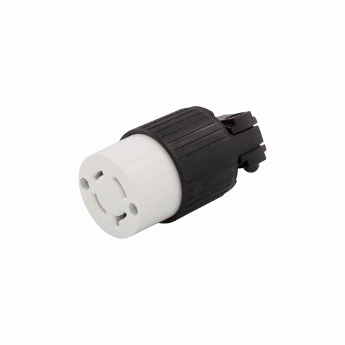 Eaton L1420C Arrow Hart ultra grip locking connector, #16-12 AWG, 20A, Industrial, 125/250V, Back wiring, Black, white, Ultra grip, L14-20, Three-pole, Four-wire, Nylon
