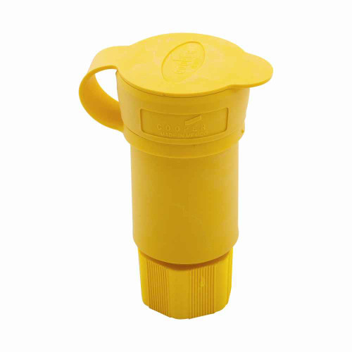 Eaton L530CW Arrow Hart watertight locking connector, #18-10 AWG, 30A, Industrial, 125V, Back wiring, Yellow, Steel, Watertight, L5-30, Two-pole, Three-wire, Santoprene thermoplastic elastomeric, 0.43 to 1.15 in, IP67