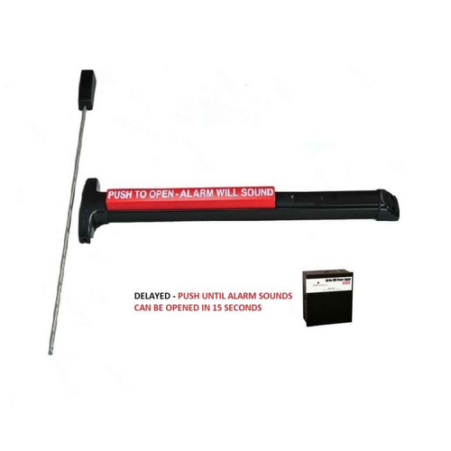 Detex V51EE Wide Stile Surface Vertical Rod Exit Device with Delayed Egress Alarm Power Supply