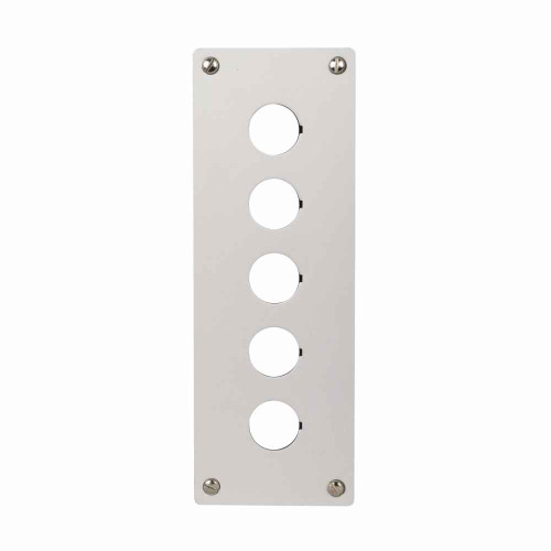 Eaton M22-E5 M22 pushbutton mounting plate, M22 Modular Pushbutton Aluminum Flush Mounting Plate, 22.5 mm, Button: Gray anodized, IP66, NEMA 4X, 13