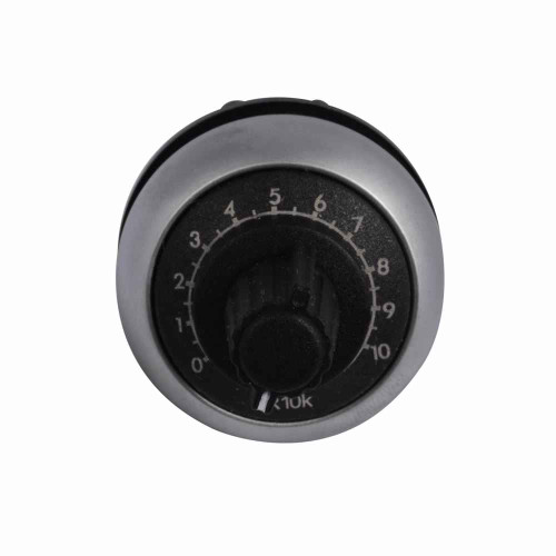 Eaton M22-R4K7 M22 Potentiometer, 22.5 mm, Knob, Bezel: Silver, Black, IP20, Quantity: 25