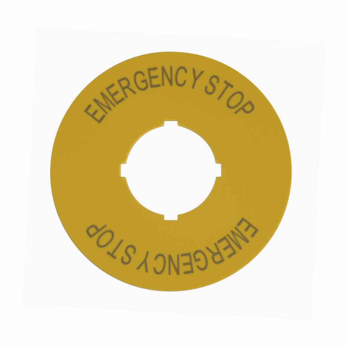 Eaton M22-XBK5 M22 pushbutton legend plate, M22 Modular Pushbutton Legend Plate, Complete, 22.5 mm, Button: Yellow, Inscription: EMERGENCY-STOP (top and bottom)/ GB99, IP66, NEMA 4X, 13