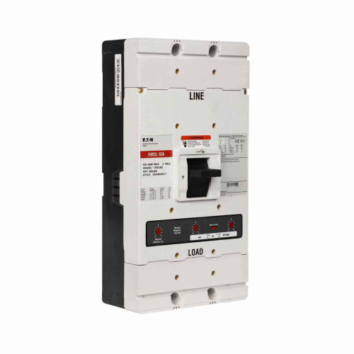 Eaton MDL3400WA02S29 Series C complete molded case circuit breaker, MDL-frame, MDL, Fixed therm, fixed mag. trip, Three-pole, 400A, 600 Vac, 250 Vdc, no term., 1A-1B rear w/left pigtail, 110-127 Vac GF or 208-240 Vac same side w/right pigtail, 50/60