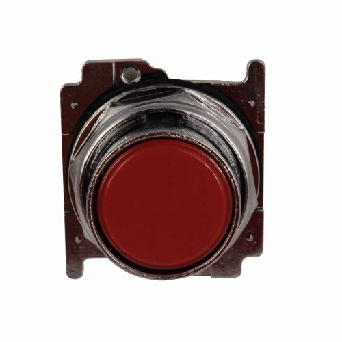 Eaton 10250T102-47 10250T pushbutton contact block, 10250T series, Heavy-Duty Pushbutton Assembled, Red, Chrome, 1ECNO-1NC, Non-illuminated, Flush mount, Momentary, NEMA 3, 3R, 4, 4X, 12, 13