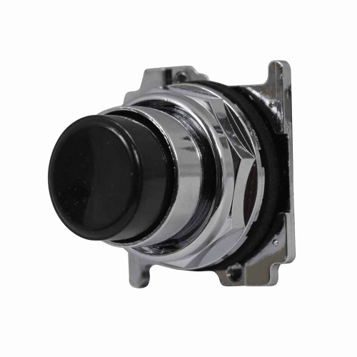Eaton 10250T111-53 10250T, 30.5 mm, Heavy-Duty, NEMA 3, 3R, 4, 4X, 12, 13, Non-illuminated, Momentary, Extended, Black actuator, 1NO, Chrome bezel, Plastic actuator