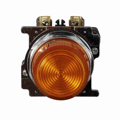 Eaton 10250T34A 10250T pushbutton, Heavy-duty watertight and oiltight Indicating Light, Incandescent, Transformer, Standard actuator, NEMA 3, 3R, 4, 4X, 12, 13, Amber, Plastic, 120 V