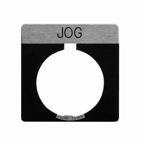 Eaton 10250TS23 10250T pushbutton legend plate, 10250T series, Square Legend Plate, Black, Legend: LOWER, 3/16 In high, White letters, Standard
