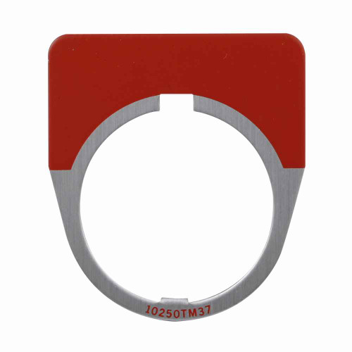 Eaton 10250TM37 10250T pushbutton legend plate, 10250T series, 1/2 Round Legend Plate, Red, Legend: Blank legend, White Eaton 10250TM37 10250T pushbutton legend plate, 10250T series, 1/2 Round Legend Plate, Red, Legend: Blank legend, White