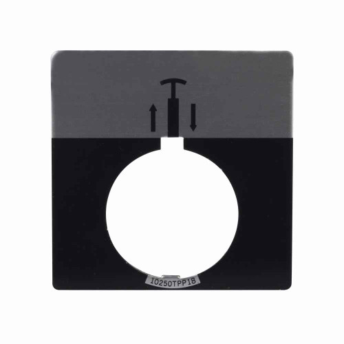 Eaton 10250TR18 10250T pushbutton legend plate, 10250T series, 1/2 Round Legend Plate, Black, Legend: Blank legend, White, Jumbo Eaton 10250TR18 10250T pushbutton legend plate, 10250T series, 1/2 Round Legend Plate, Black, Legend: Blank legend, White, Jumbo