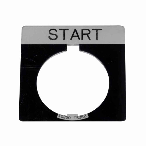 Eaton 10250TS85 10250T pushbutton legend plate, 10250T series, Square Legend Plate, Black, Legend: SAFE, 3/16 In high, White letters, Standard