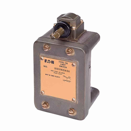 Eaton 10316H2042 Type PS Precision Limit Switch, Cabinet Door Interlock, Zinc Plated Steel enclosure, 30A Make, 3A Break max AC, 0.2A Make, 0.2A Break max, 2NO-2NC, 30A Make, 3A Break at 120Vac, 0.2A Make and Break at 120Vdc, Screw Terminals