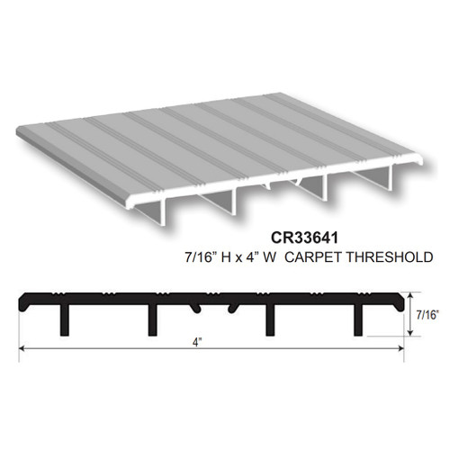 Cal-Royal Cal-Royal CR33641 Carpet Threshold, 7/16" H x 4" W CR33641