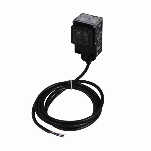 Eaton 1151E-6517 Enhanced 50 Series Photoelectric Sensor, Photoelectric, Right Angle, Sensor distance: 500 Ft., Fiberglass reinforced plastic enclosure, 6.6 Ft. ( 2m ) Cable, 10-40 Vdc input, Thu-Beam, 6.6 Ft. ( 2m )