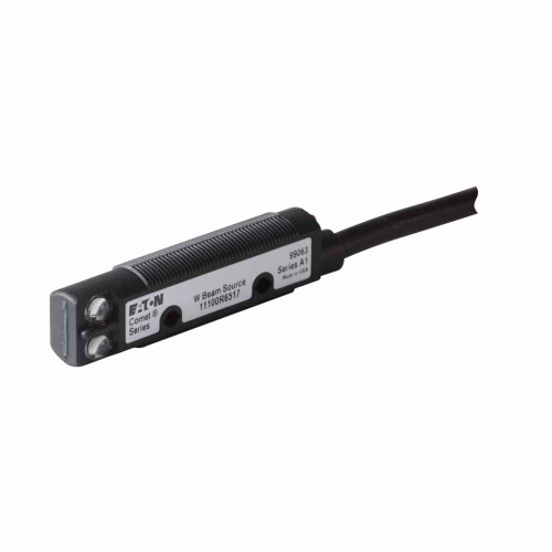 Eaton 11100R6517 Comet series Tubular photoelectric sensor, 0.71 diameter, Right Angle, Sensor distance: 20 Ft., Lens: Polycarbonate Cable Jacket: PVC Body: Structural Polyurethane Foam enclosure, 10-30 Vdc input, Thru-beam, 6.6 Ft. ( 2m )
