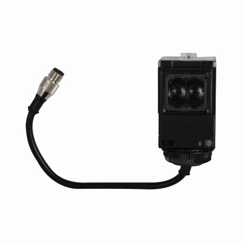 Eaton 1350E-6537 Photoelectric Sensor, Diffuse Reflective, Forward Viewing, Output (green), power (yellow), alignment (red), M12 (pigtail), 250 mA at 10-40 Vdc, 4 pin, NPN/PNP open collector outputs, 10-40 Vdc