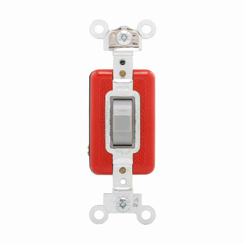Eaton 1995GY Arrow Hart industrial grade toggle switch, Momentary toggle, #14-10 AWG, 20A, Flush, 120/277V, Back and side, Screw, Gray,Load type: Motor Control, Fan, LED, Incandescent, ELV, MLV, CFL, Flourescent, Halogen, 1P, Brass, Polycarbonate