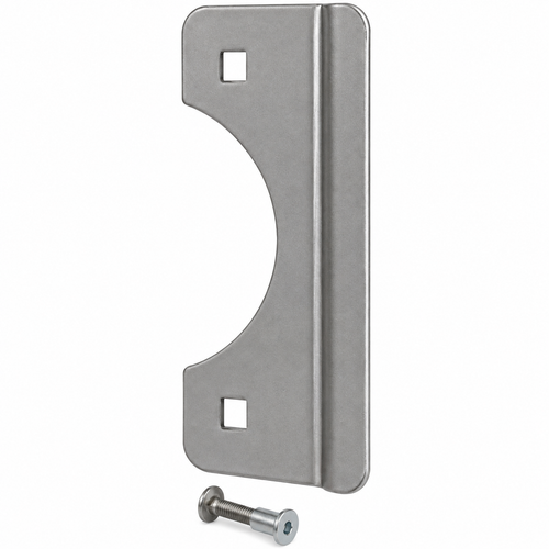 Don-Jo SLP-106-EBF Short Offset Latch Protector for Outswing Doors, 2-5/8" x 6" Stainless Steel with EBF Fasteners