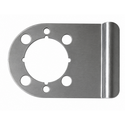 Don-Jo WSLP-104 Slipper Latch Protector, 5" x 4", 11 Gauge Stainless Steel for Out-Swing Doors
