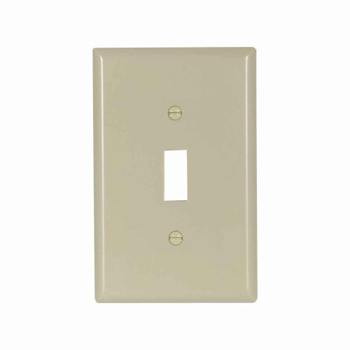Eaton 2034V Toggle wallplate, Ivory, Toggle Cutout, Thermoset, Single- gang, Mid-size