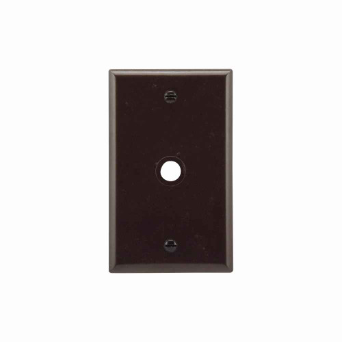 Eaton 2128B-BOX Telephone and coaxial wallplate, Brown, 0.375" Hole Cutout, Thermoset, Single- gang, Standard, ED Box