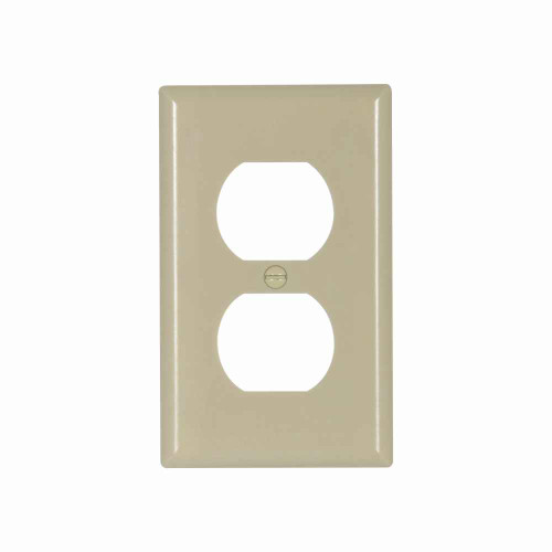 Eaton 2132V-BOX Duplex receptacle wallplate, Ivory, Duplex receptacle Cutout, Thermoset, Single- gang, Standard, ED Box