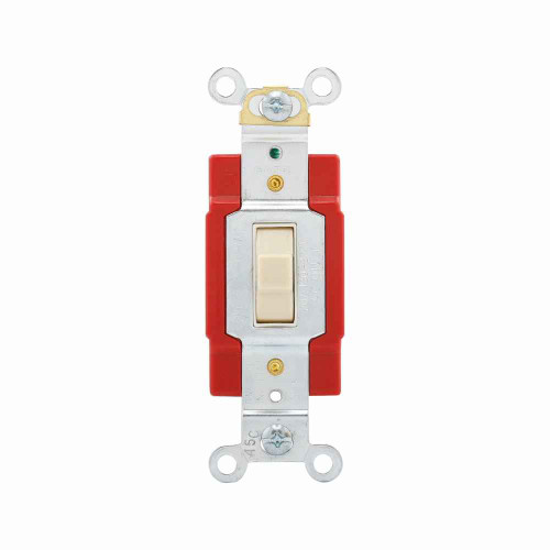 Eaton 2225V Arrow Hart industrial grade toggle switch, Maintained toggle, #14-10 AWG, 20A, Flush, 120/277V, Back/side, Screw, Ivory, Load type: Motor Control, Fan, LED, Incandescent, ELV, MLV, CFL, Flourescent, Halogen, 1-pole, Brass, Urea
