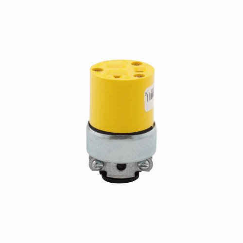 Eaton 2228-BOX straight blade connector , #18-10 AWG, 20A, Commercial, 125V, Back wire, Yellow, Brass, Armored vinyl, PVC, 5-20R, Two-pole, three-wire, grounding, Screw, Vinyl, ED Box