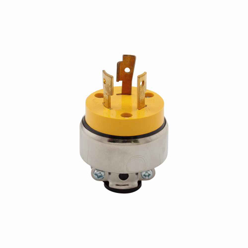 Eaton 2364-BOX safety grip locking plug, Stand-alone box packaging, #14-8 AWG, 20A, Commercial, 250V, Back wiring, Yellow, L6-20, Two-pole, Three-wire, Nylon, .25 to .75 in