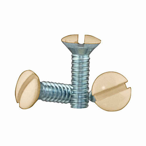 Eaton 231V-BOX polycarbonate wallplate screws, Ivory, Metal, #6-32 x 1/2"