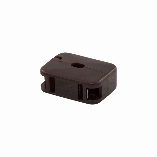 Eaton 2609B-BU straight blade connector , #18-10 AWG, 10A, Residential, 125V, Back wire, Brown, Brass, Thermoplastic, 1-15R, Two-pole, two-wire, non grounding, Insulation piercing, 18-2 SPT-1 cord, Thermoplastic, Bulk