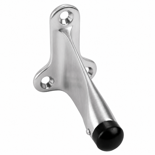 Don-Jo 1490 Wall Door Stop in Cast Brass, 3 3/4" Length x 3" Height