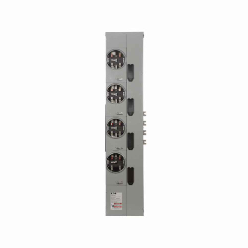 Eaton 3MM420RRLB 3MM residential meter stack, Multiple meter, 200A, Al, Bus:800A, Horn bypass, Outdoor, Depends on selected MCB, 5-jaw, Sockets:4, 3-ph in, 1-ph out, A-B, CCV2_X, CCVH2_X, CVS2_XMM, CV2_XMM, CVH2_XMM, Ringless, Socket:200A, 120/208Vac