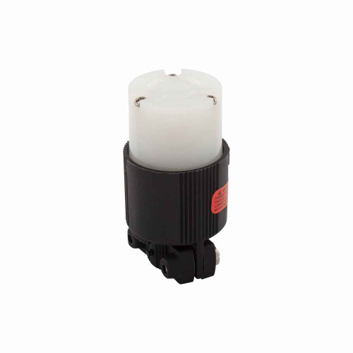 Eaton 4755 safety grip locking connector, #14-10 AWG, 10A, 15A, Industrial, 125/250V, Back wiring, Black, white, Brass, Safety grip, Non-NEMA, Three-pole, Three-wire, Glass-filled nylon, 0.33 to 0.66 in