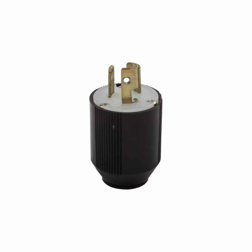 Eaton 4771N auto grip locking plug , #16-12 AWG, 15A, Industrial, 277V, Back wiring, Black, white, Auto grip, L7-15, Two-pole, Three-wire, Phenolic, 0.33 to 0.66 in