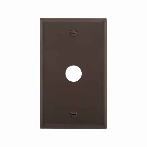 Eaton 5159B-BOX Telephone and coaxial wallplate, Brown, 0.625" Hole Cutout, Nylon, Single- gang, Standard, ED Box